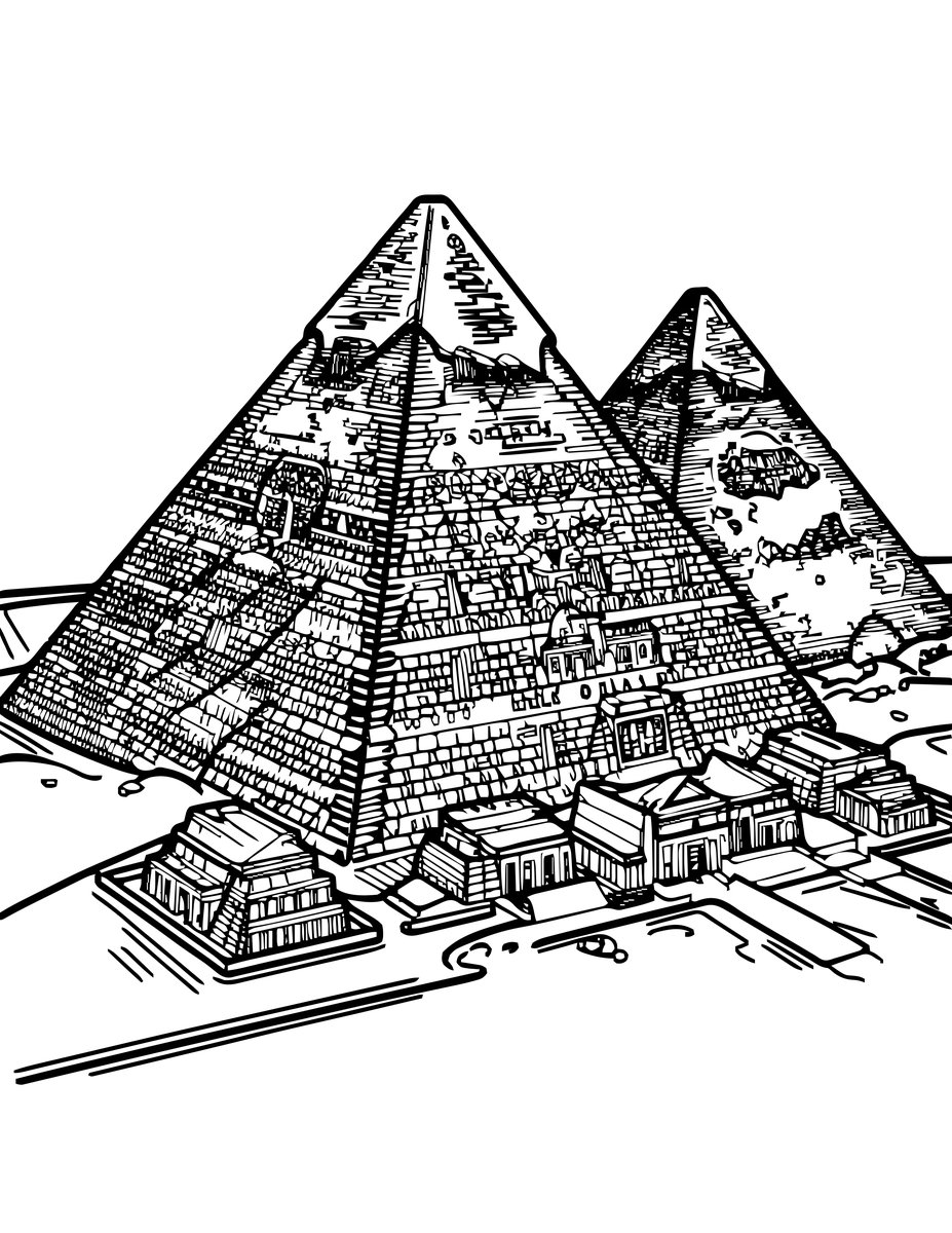 Pyramid Complex - free printable coloring page