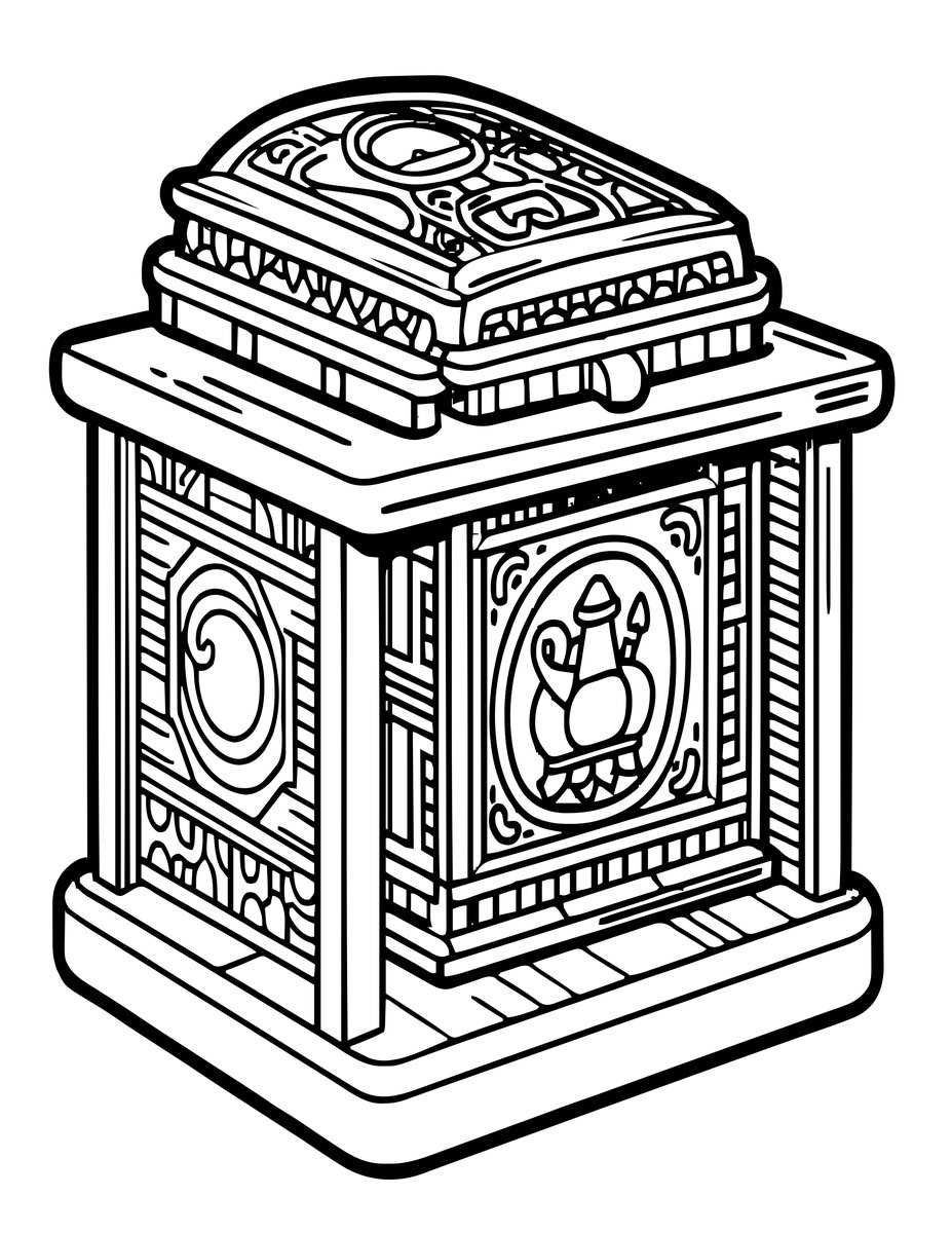 Pyramid Treasure - free printable coloring page