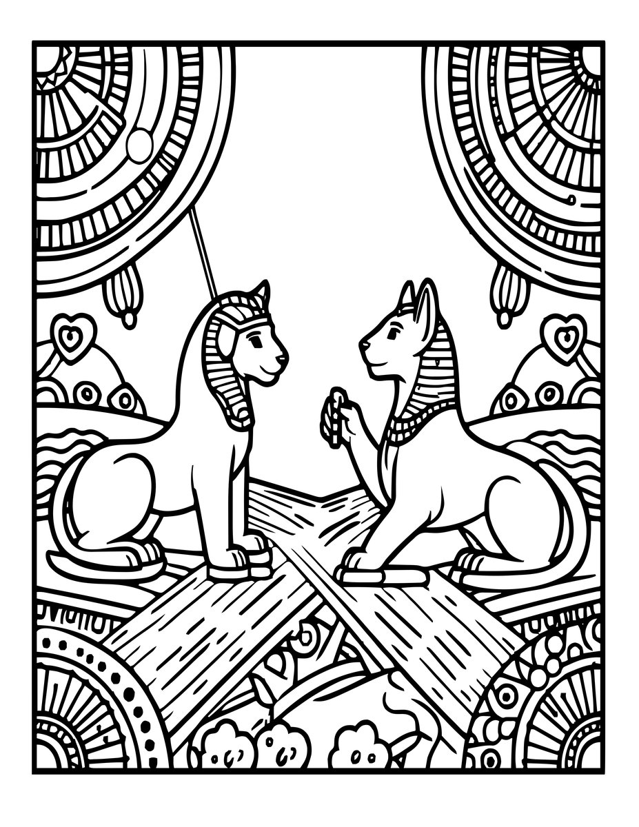 Sphinx Riddle - free printable coloring page