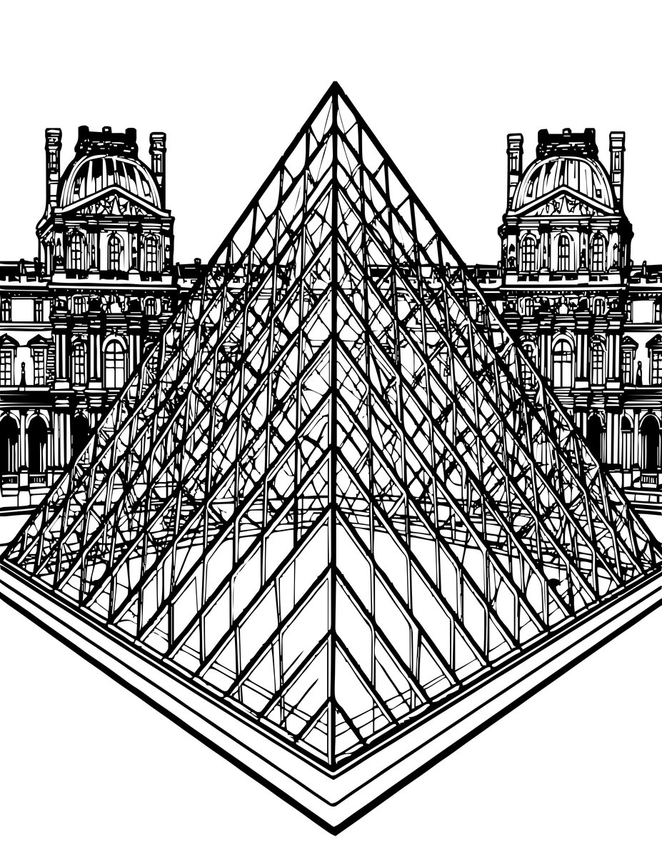 Modern Pyramid - free printable coloring page