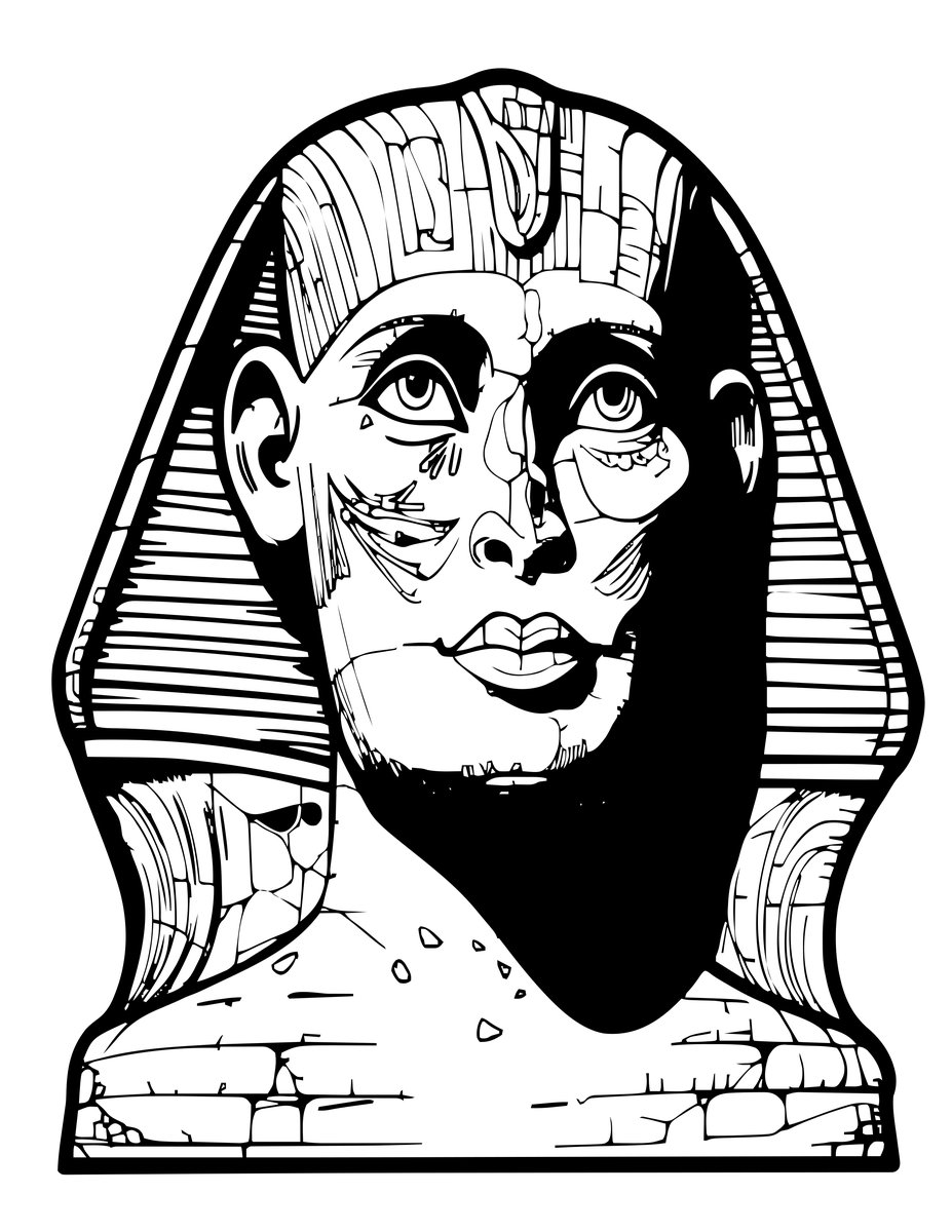 Sphinx Close-Up - free printable coloring page