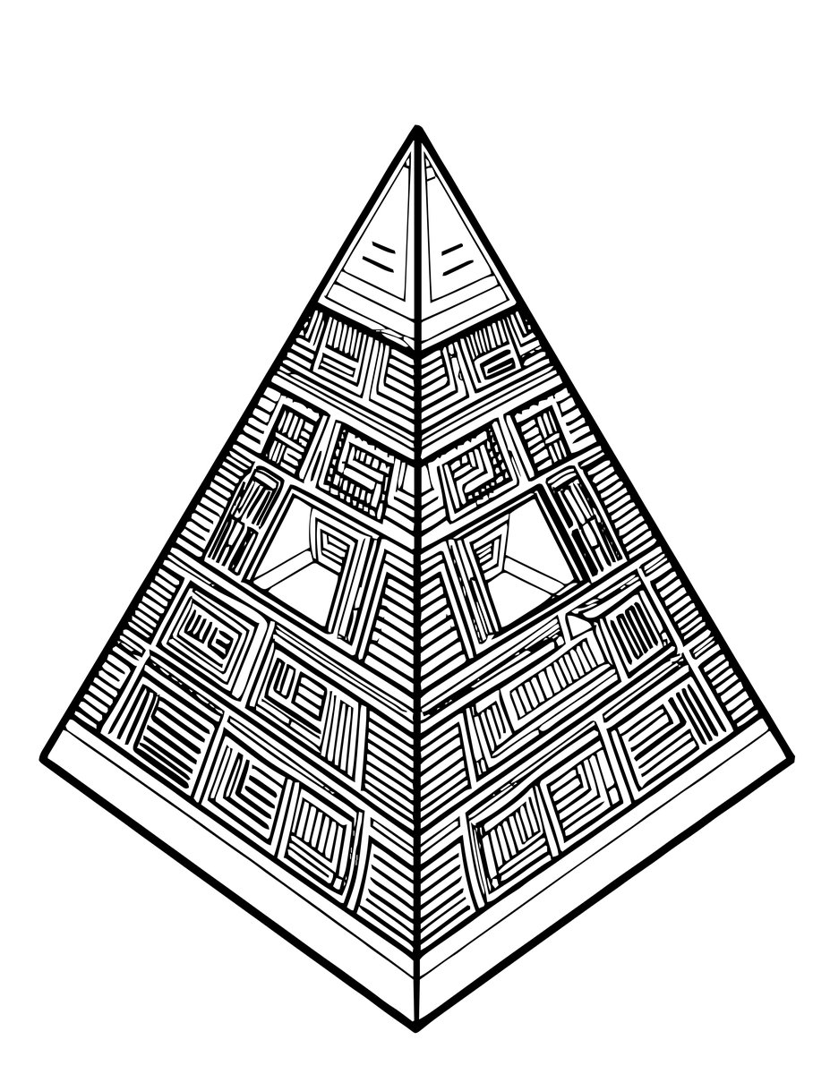 Pyramid Cross-Section - free printable coloring page