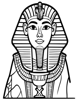 Sphinx and Pharaoh - Free printable coloring page