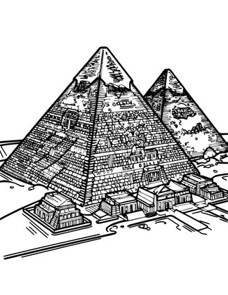 Pyramid Complex - Free printable coloring page