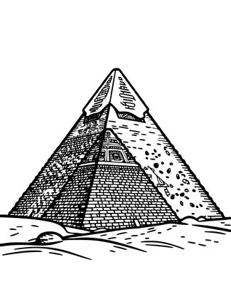 Pyramid at Sunrise - Free printable coloring page