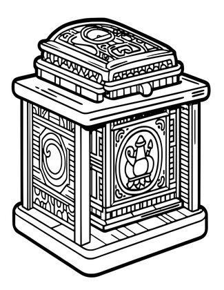 Pyramid Treasure - Free printable coloring page