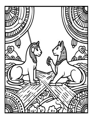 Sphinx Riddle - Free printable coloring page