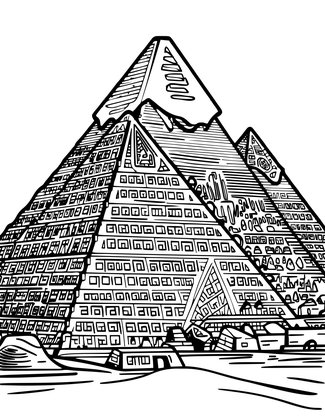 Nubian Pyramids - Free printable coloring page