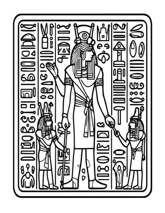 Pyramid Hieroglyph - Free printable coloring page