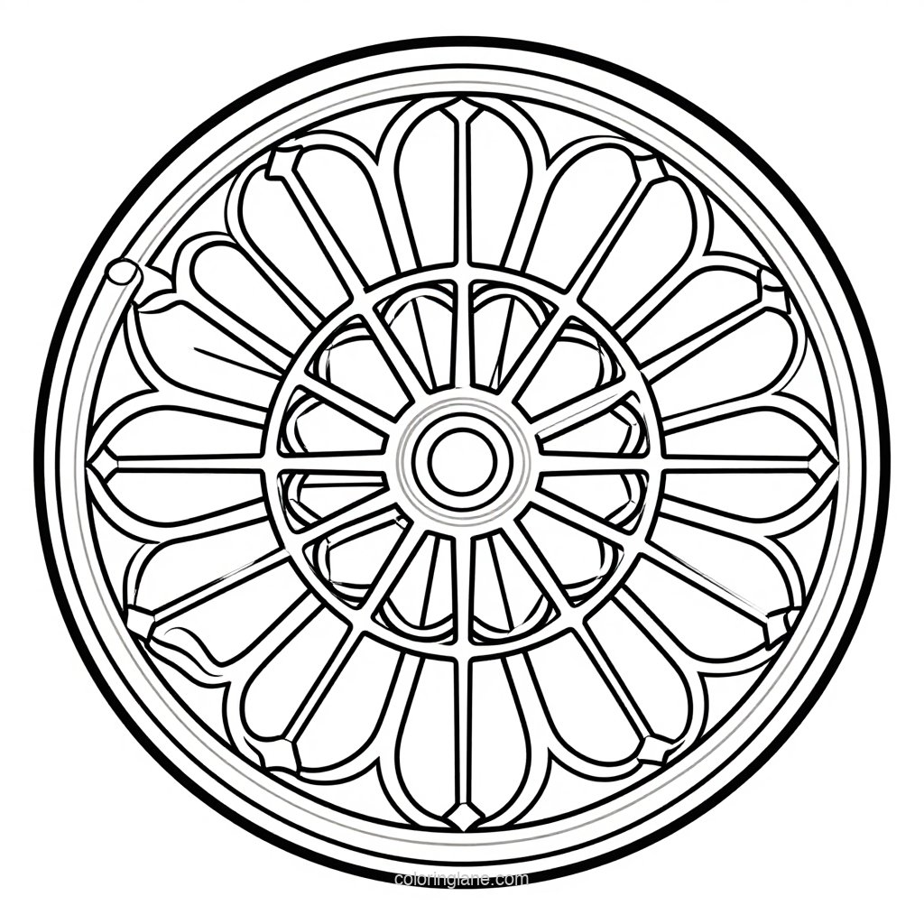 Rose Window - free printable coloring page