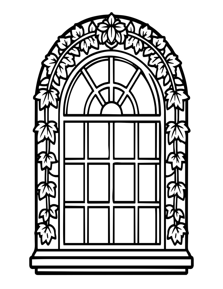 Grapevine Border - free printable coloring page
