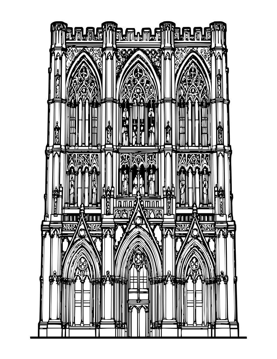 Gothic Arch - free printable coloring page