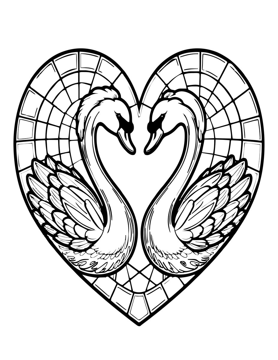 Swan Lake Panel - free printable coloring page