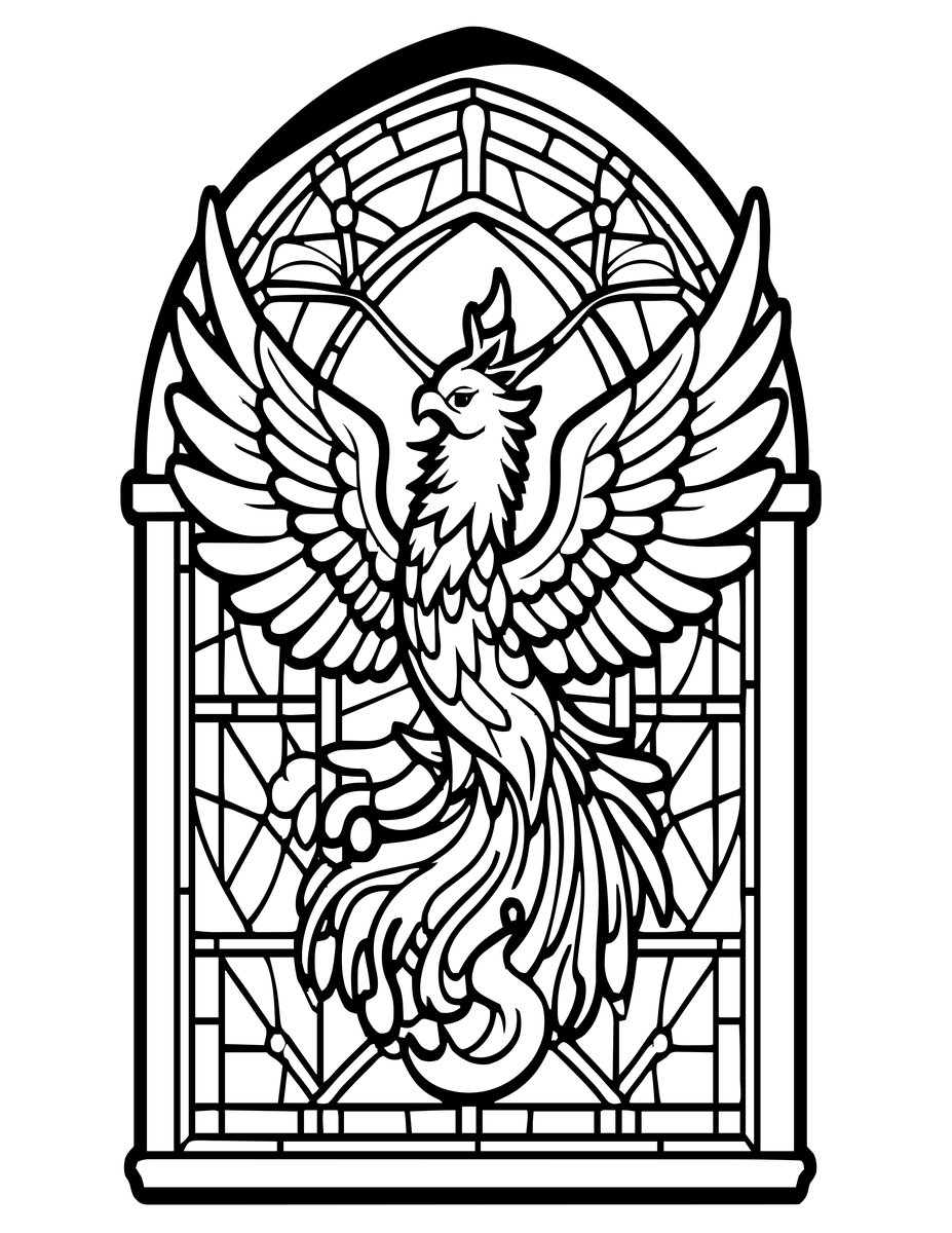 Phoenix Rising - free printable coloring page