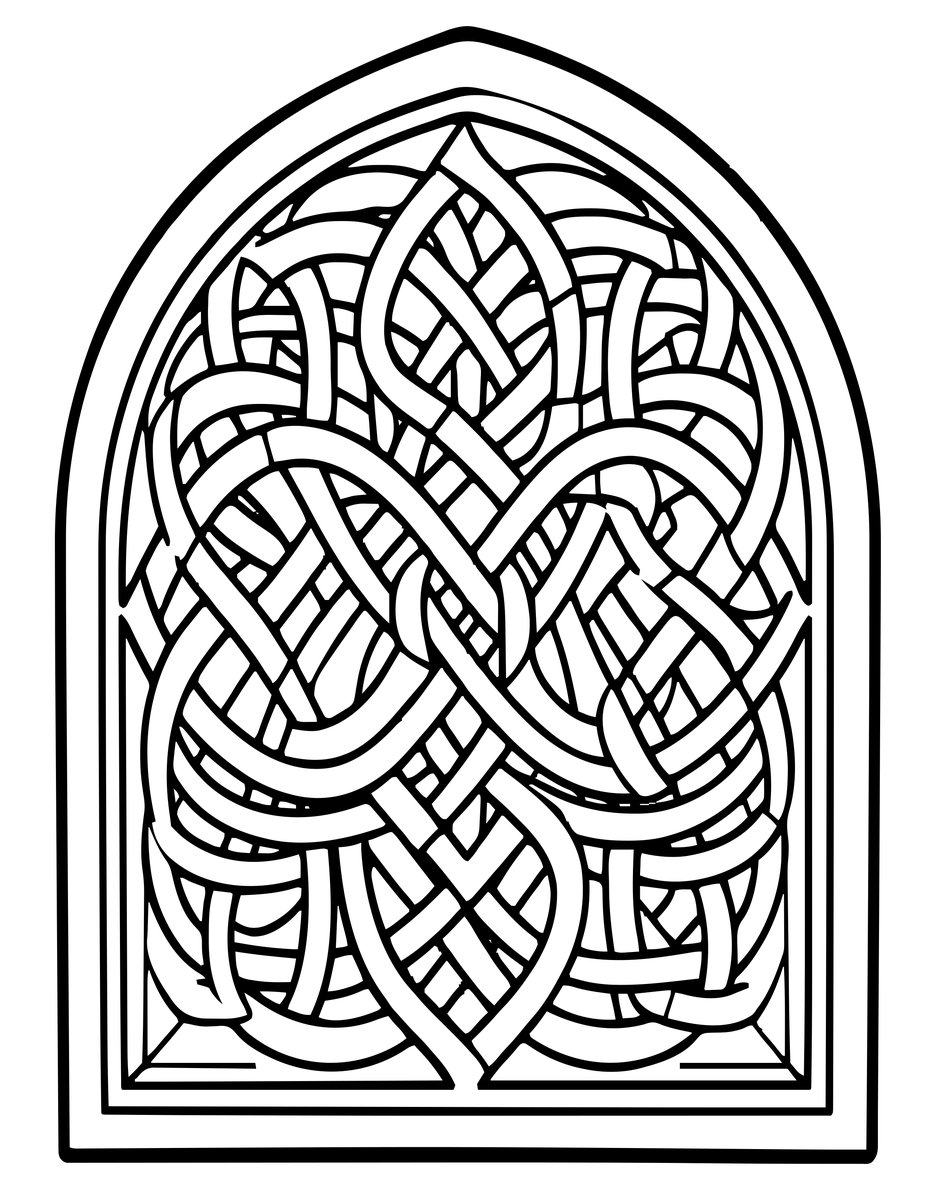 Celtic Knot Window - free printable coloring page