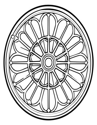 Rose Window - Free printable coloring page
