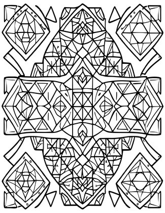 Geometric Mosaic - Free printable coloring page