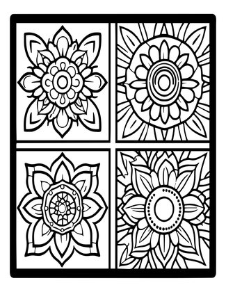 Four Seasons - Free printable coloring page