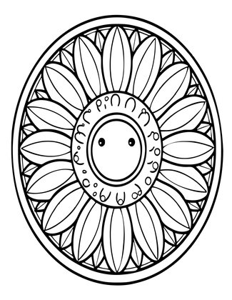 Sunflower Circle - Free printable coloring page