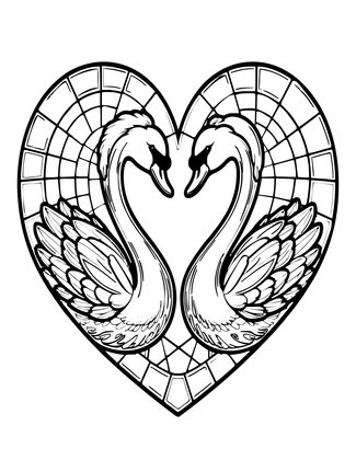 Swan Lake Panel - Free printable coloring page