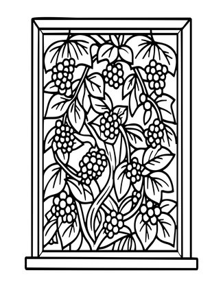 Vine and Berry - Free printable coloring page