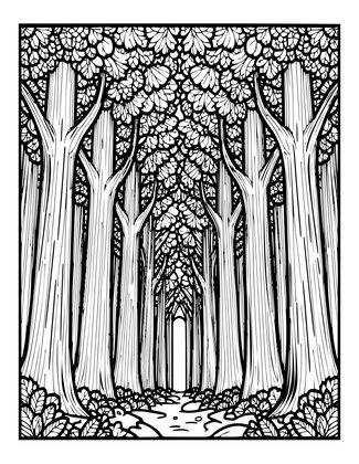 Forest Cathedral - Free printable coloring page