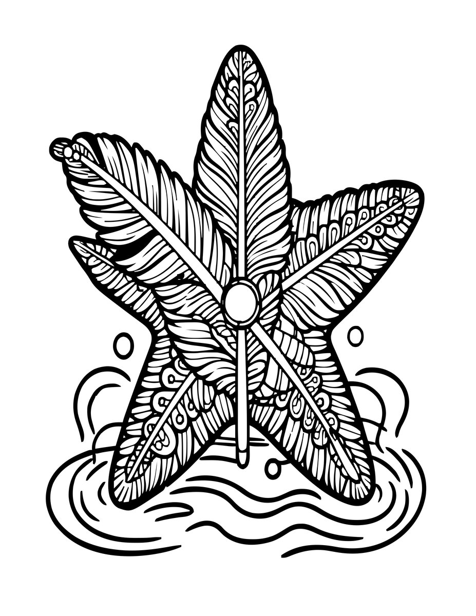 Feather Star - free printable coloring page