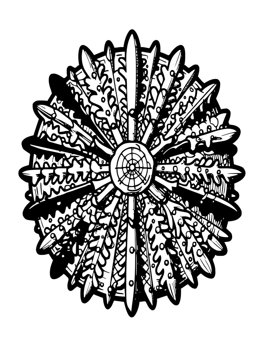 Slate Pencil Urchin - free printable coloring page