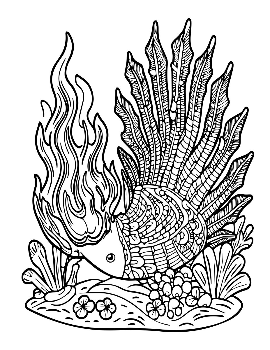 Fire Urchin - free printable coloring page