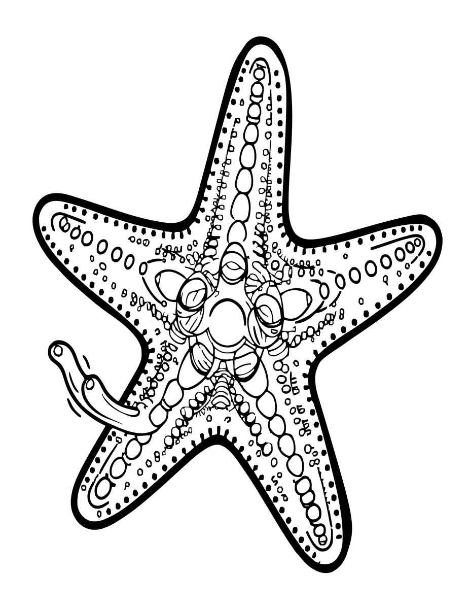 Sea Star Arm Regrowth - free printable coloring page