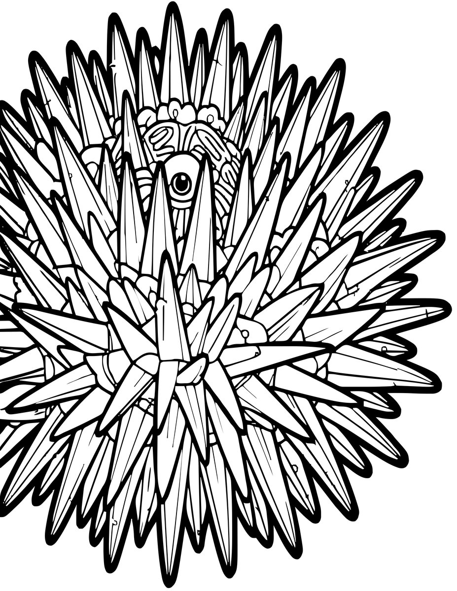 Urchin Spine Detail - free printable coloring page