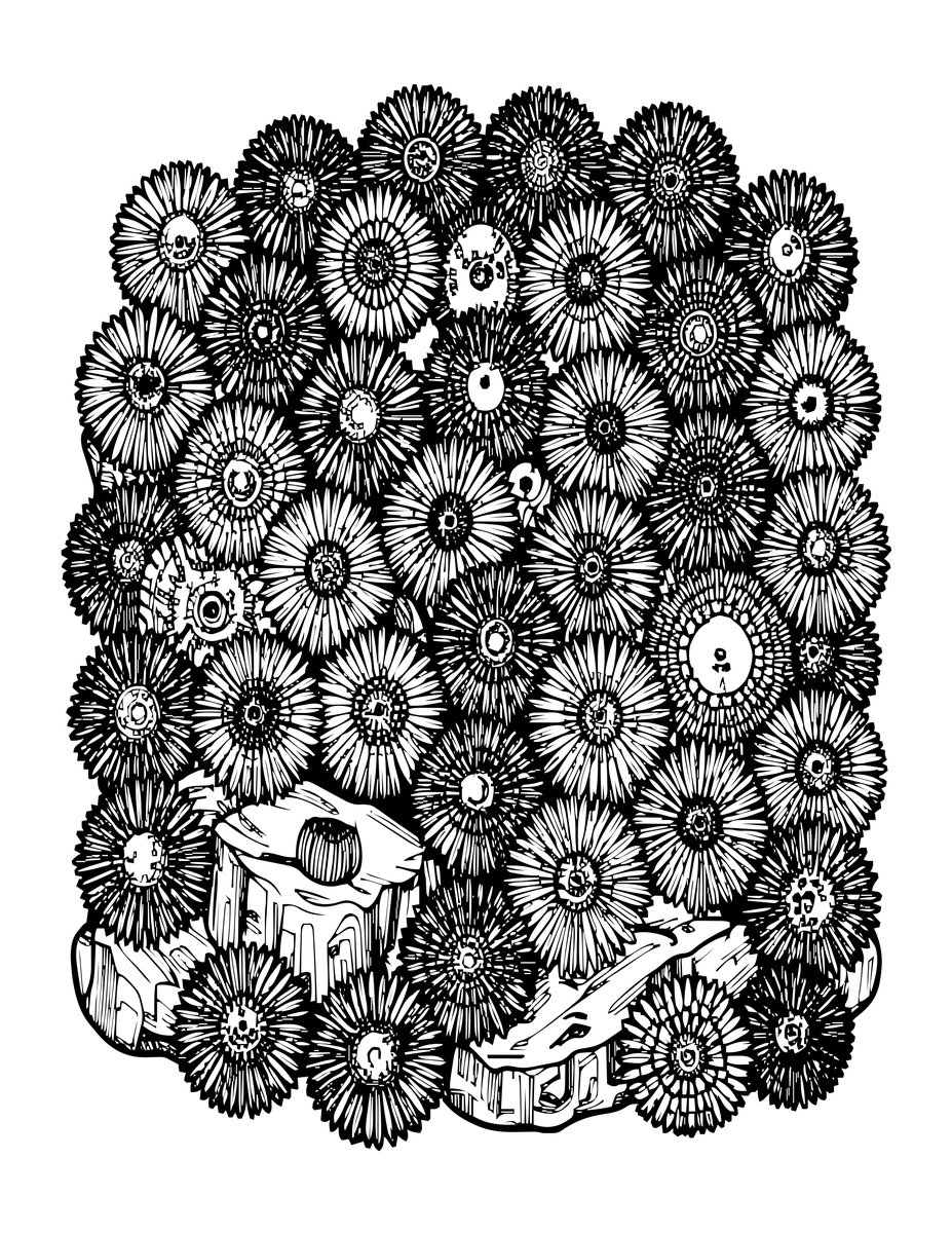 Urchin Bed - free printable coloring page