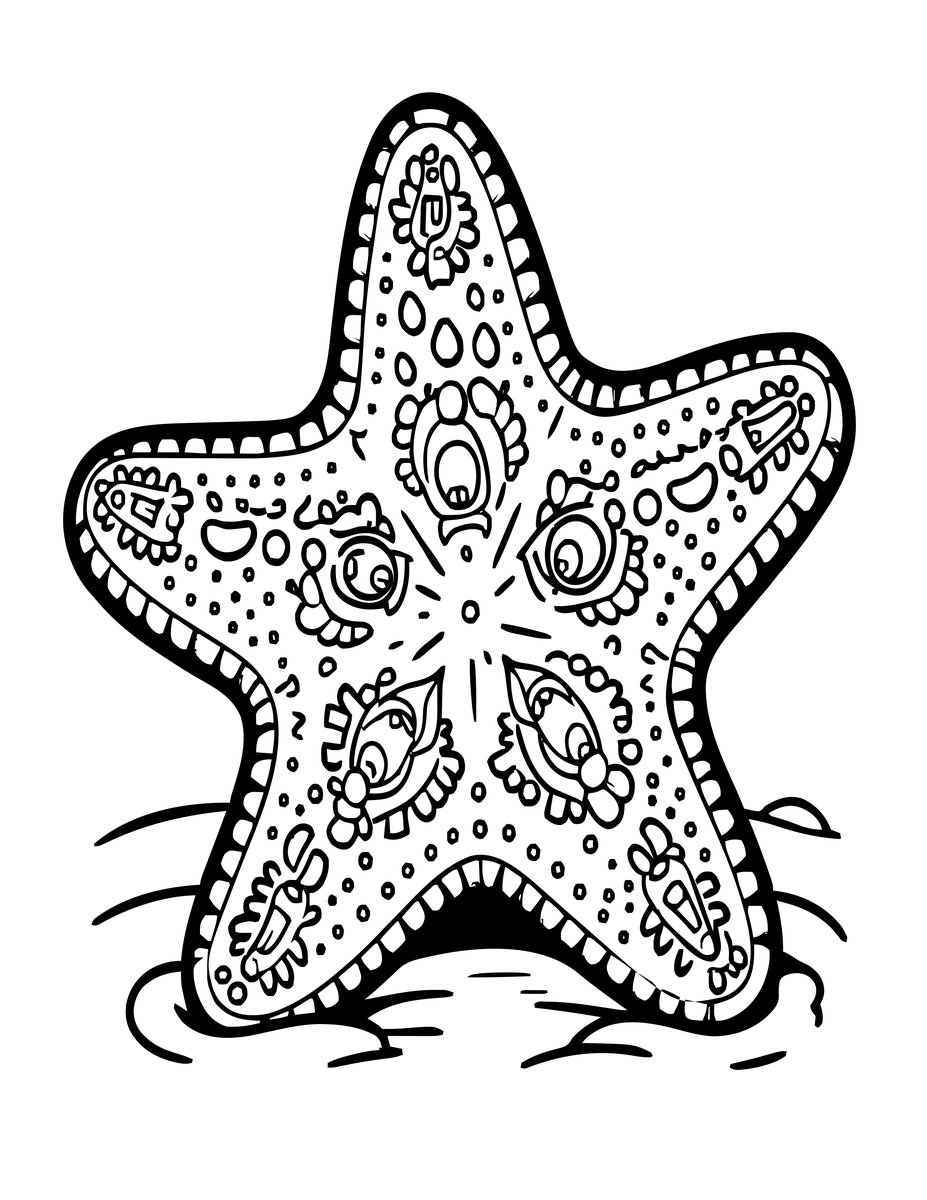 Cushion Star - free printable coloring page