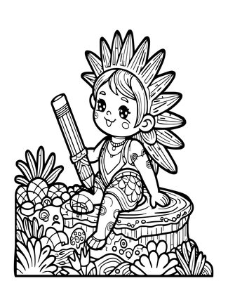 Pencil Urchin - Free printable coloring page