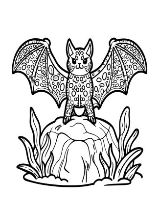 Bat Star - Free printable coloring page