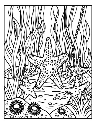 Kelp Forest Stars - Free printable coloring page