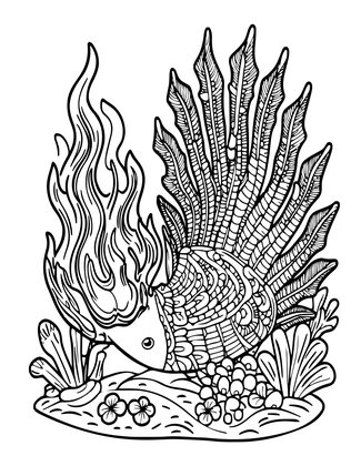 Fire Urchin - Free printable coloring page