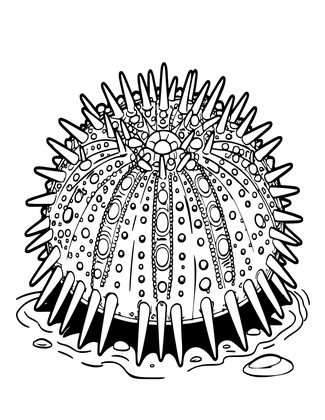 Deep Sea Urchin - Free printable coloring page