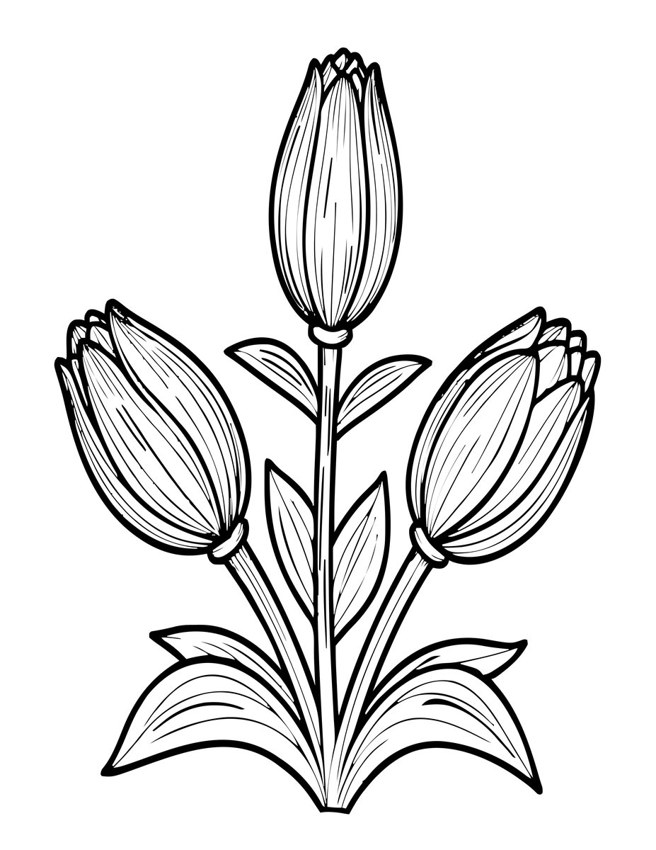 Bud Progression - free printable coloring page