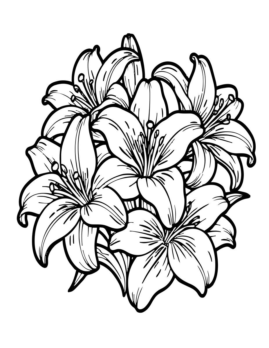 White Stargazer - free printable coloring page