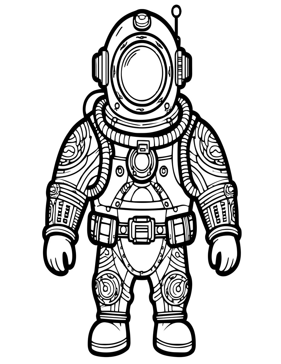 Diving Suit - free printable coloring page