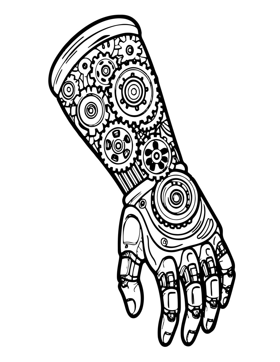 Mechanical Arm - free printable coloring page