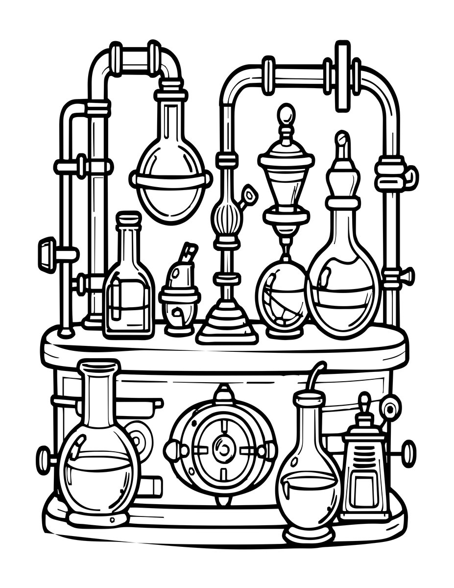 Apothecary Lab - free printable coloring page
