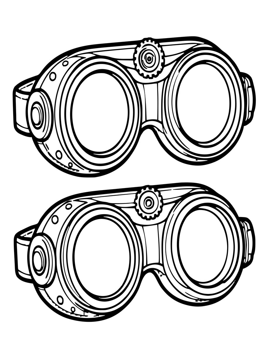 Steampunk Goggles - free printable coloring page