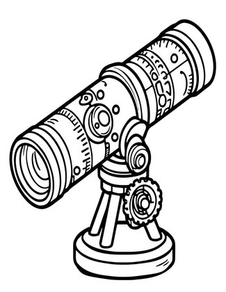 Telescope - Free printable coloring page