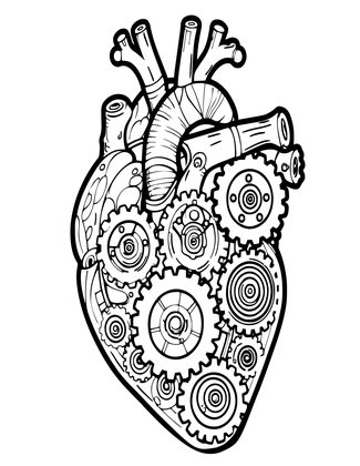 Clockwork Heart - Free printable coloring page