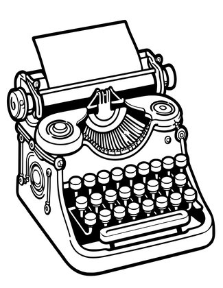 Typewriter - Free printable coloring page