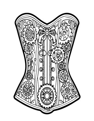 Steampunk Corset - Free printable coloring page