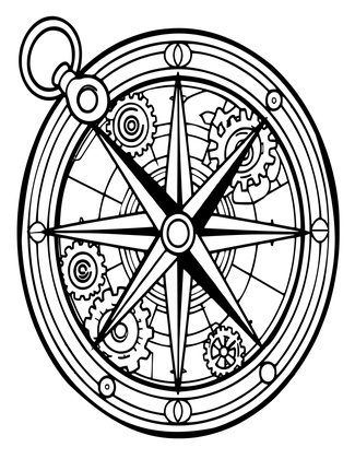 Compass Rose - Free printable coloring page