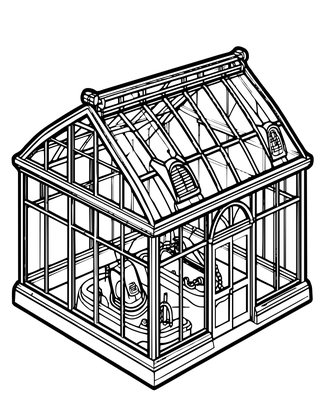 Victorian Greenhouse - Free printable coloring page